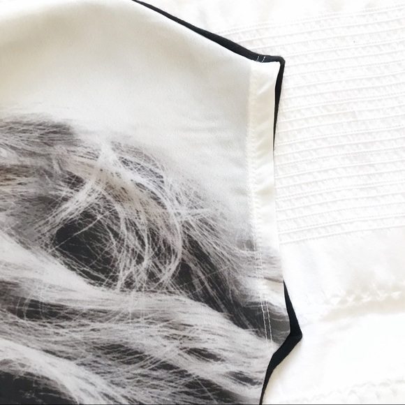 IVY BEAU BLACK WHITE PANELLED GRAPHIC SHORT TEE T-SHIRT TOP - Picture 7 of 10